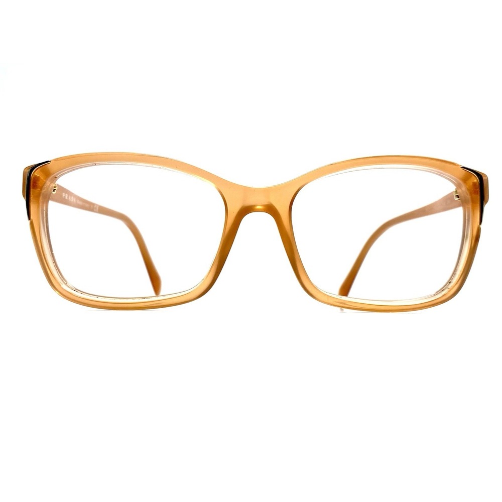New Prada Orange Tan Nude Gold Cat Eye Glasses Italy SPR02O HA01Z1 54 17 140
